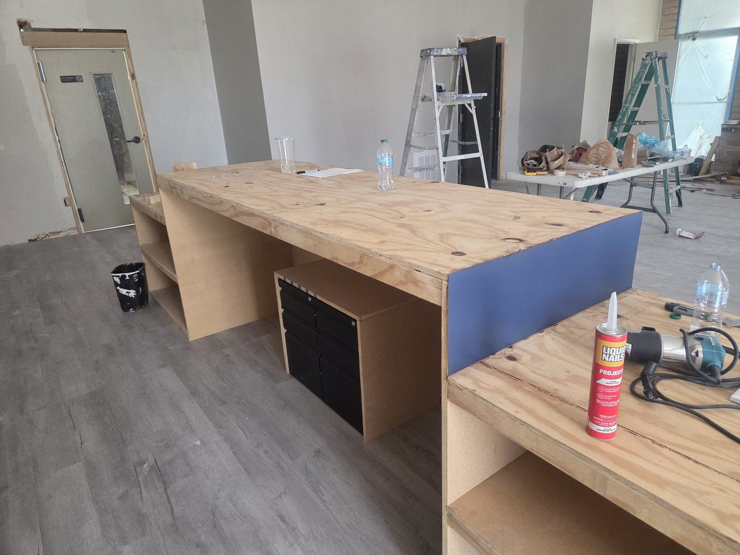 Custom millwork installation in progress